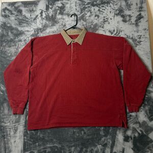 Cabela's Rugby Polo Long Sleeve Red Size Mens 2X-Large Tall